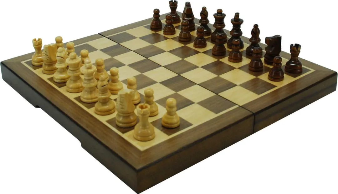 HOT Games Schaakcasset Magnetisch Walnoot 23x23x2cm