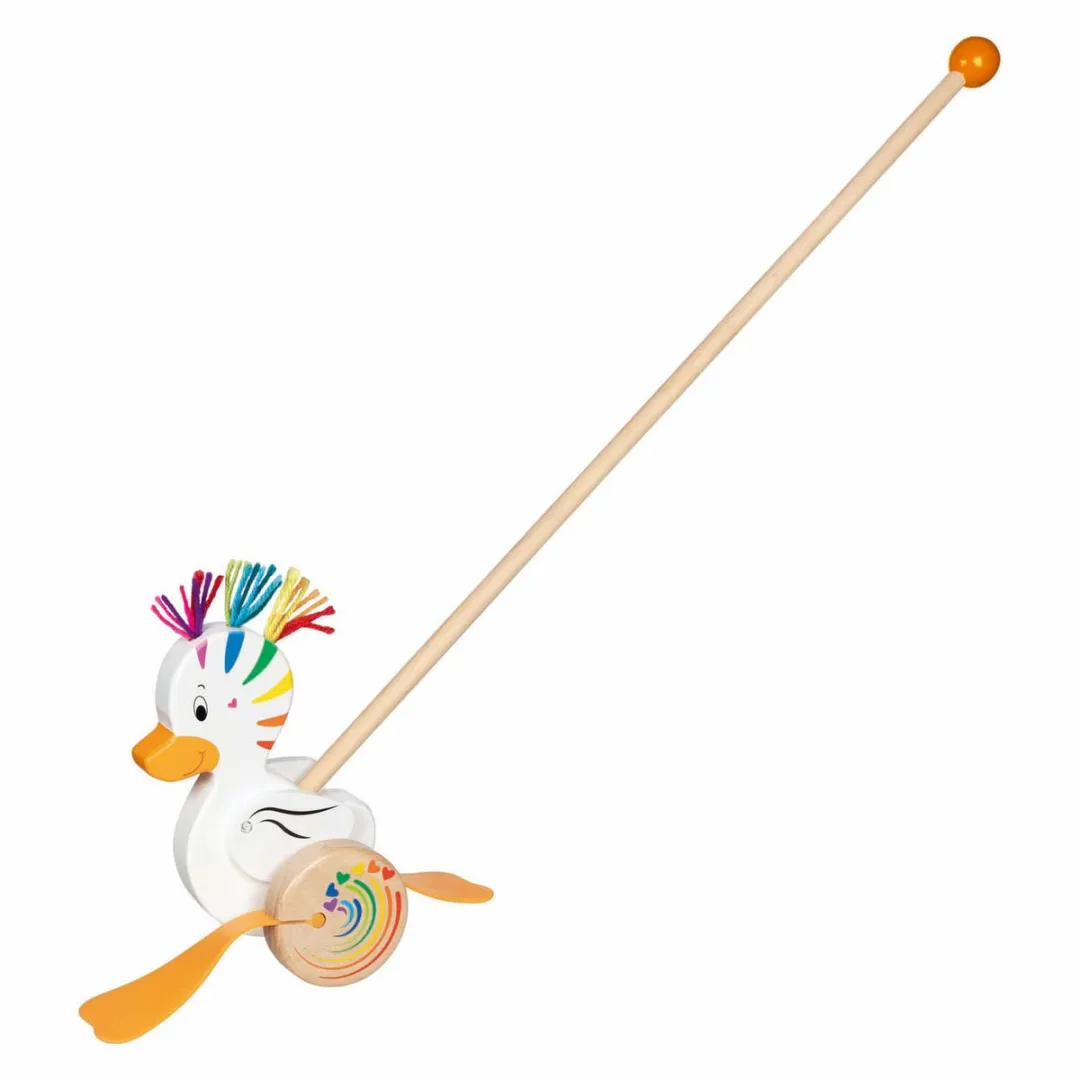 Goki Houten Duwdiertje Eend