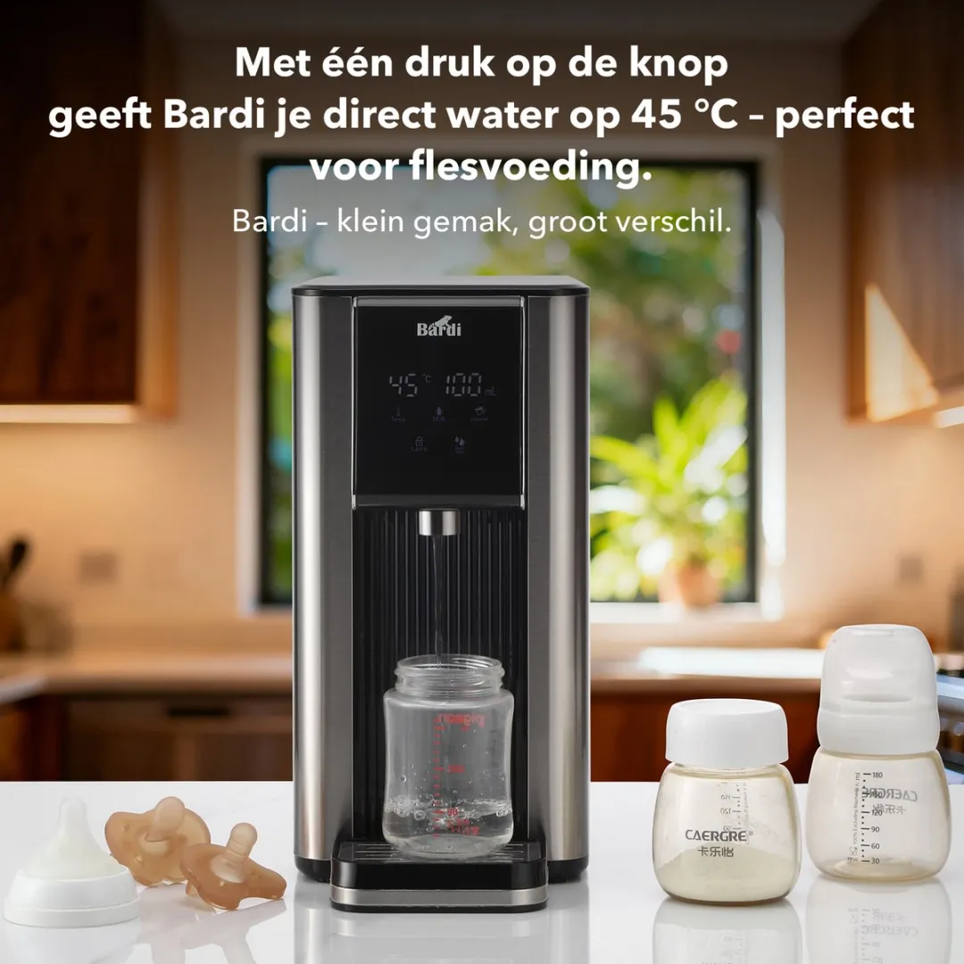 Bardi Heetwaterdispenser 2,6L - 6 Temperaturen - Touch Display - RVS Zwart