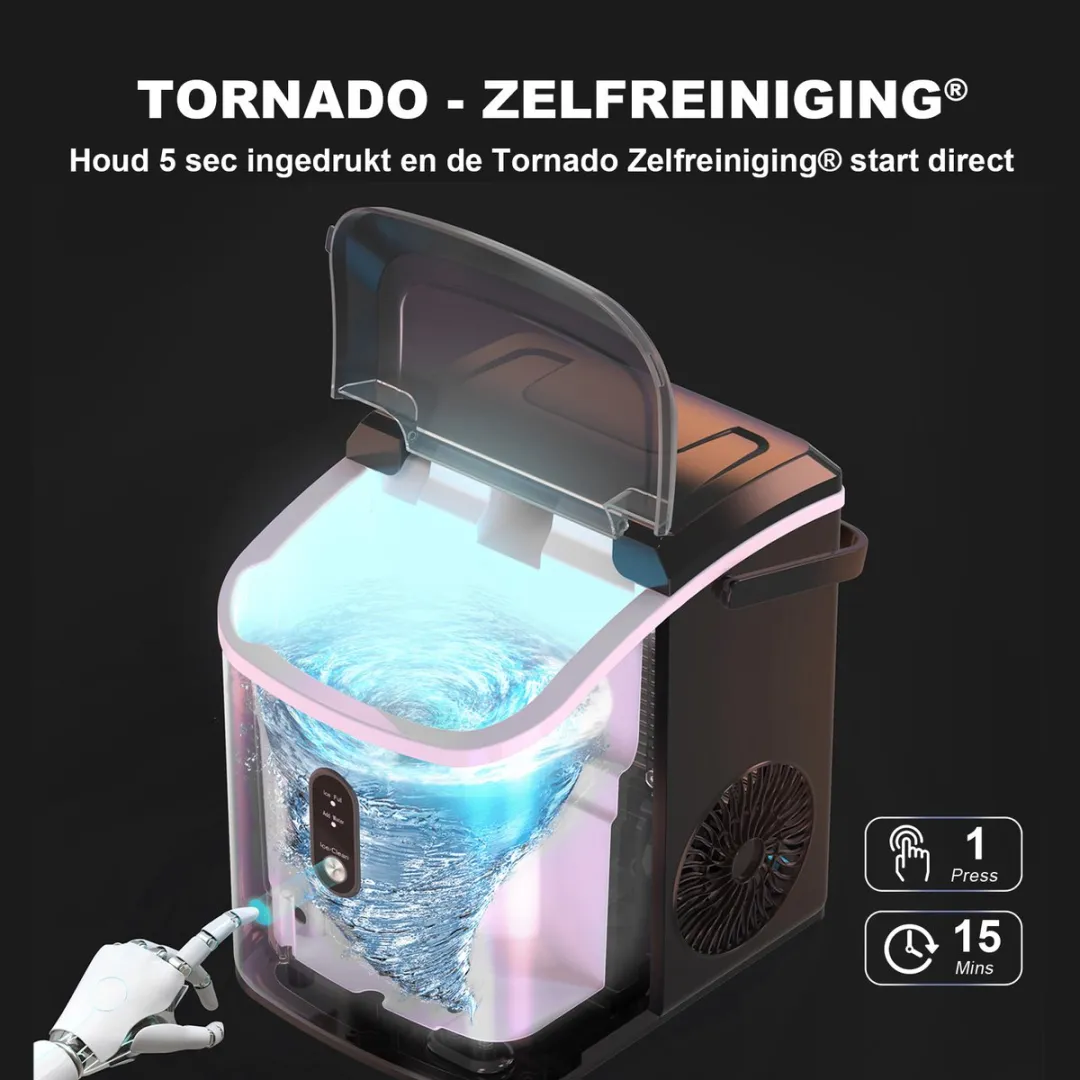 Bardi Nugget IJsblokjesmachine 1.1L - 15kg/24u - Zwart