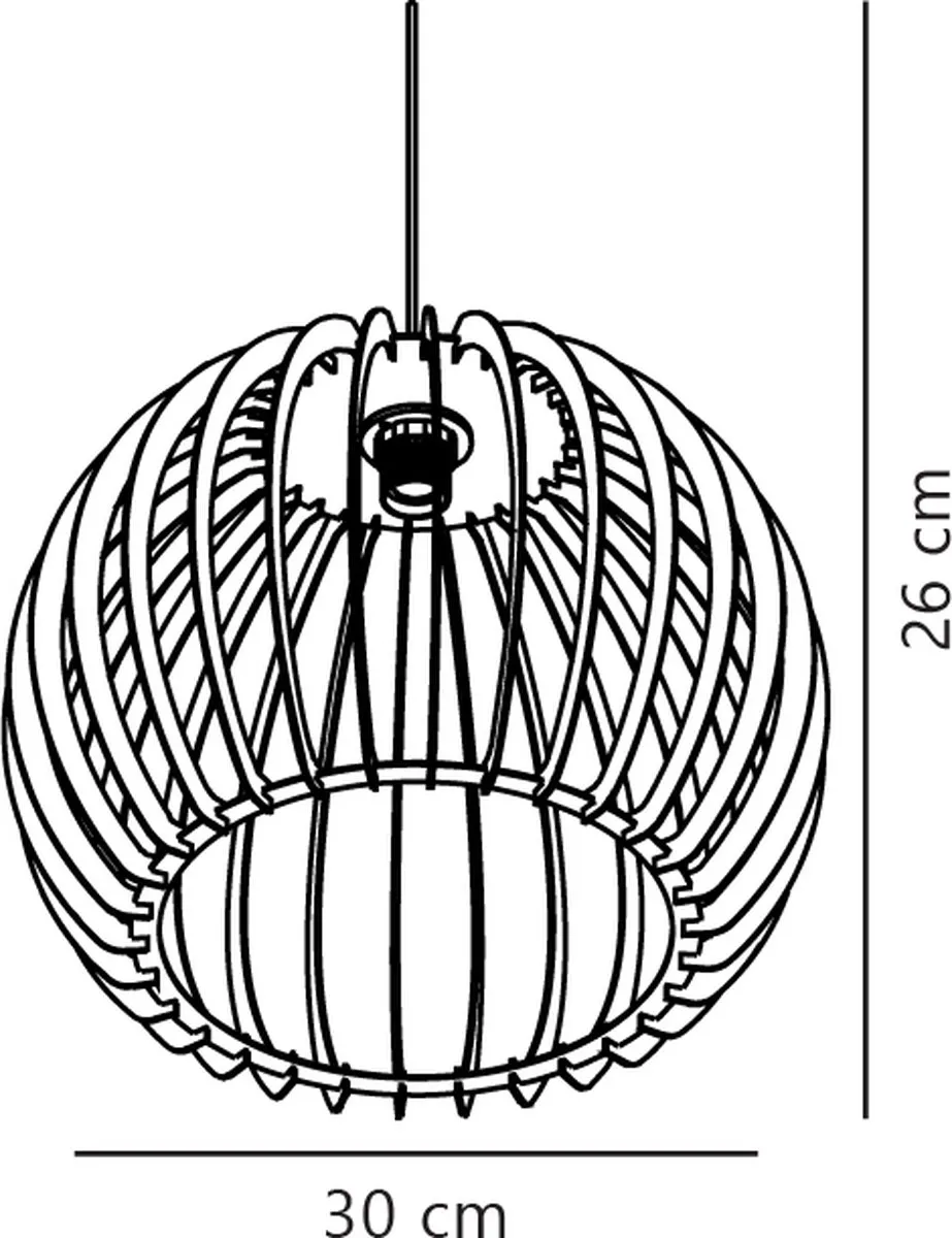 Nordlux Chino 30 Hanglamp - 1 Lichtpunt - Ø30cm - Natuur - afbeelding 6 van 6