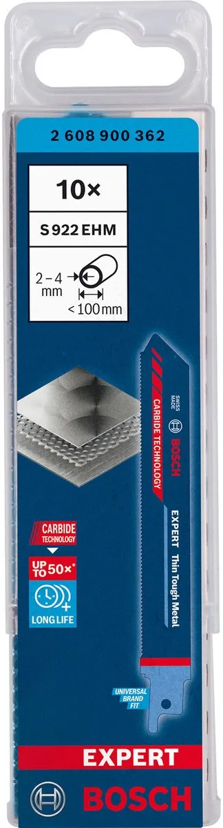 Bosch Professional Expert S 922 EHM Reciprozaagblad 150mm - Metaal - 10 Stuks