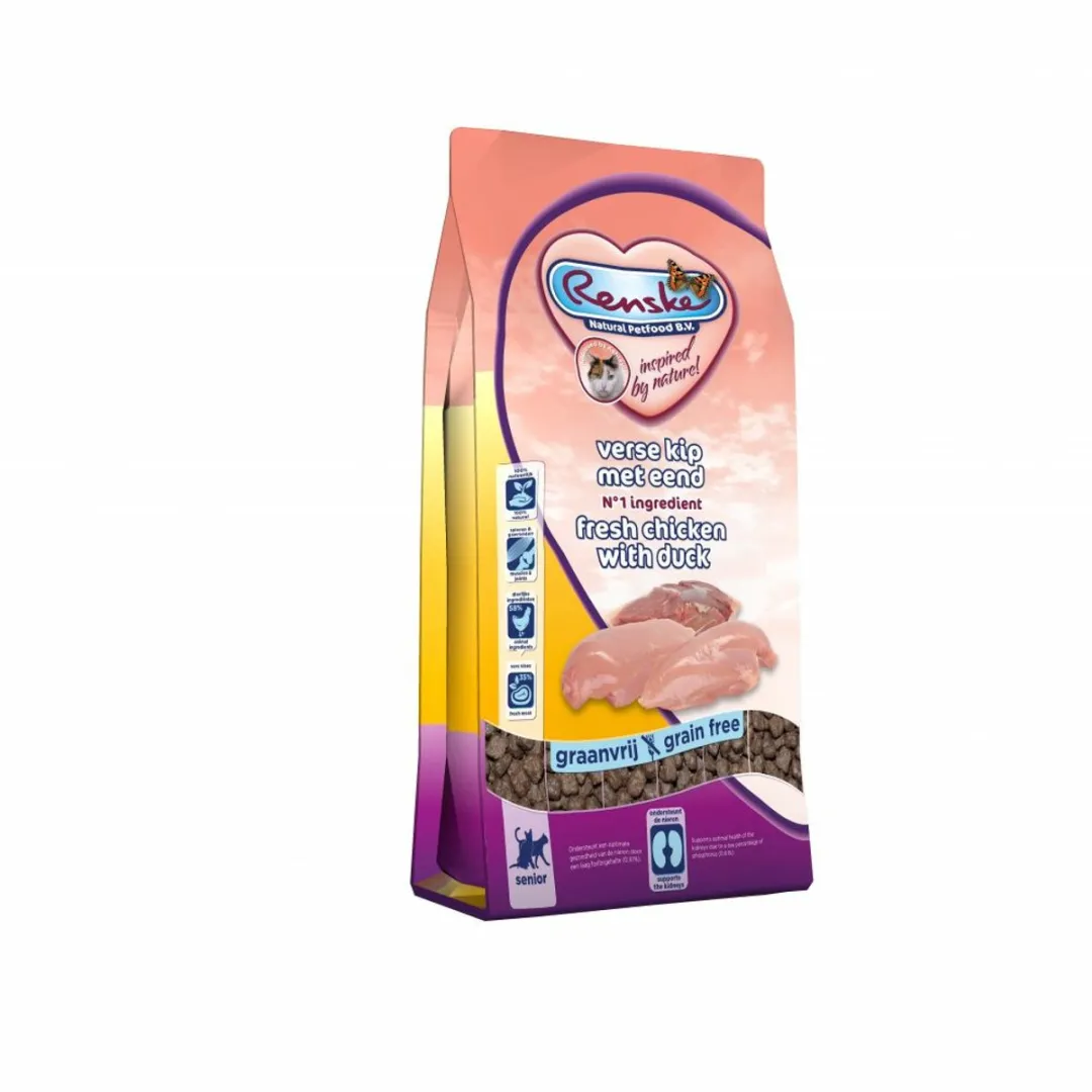 Renske Kat Senior Verse Kip & Eend 8x400g