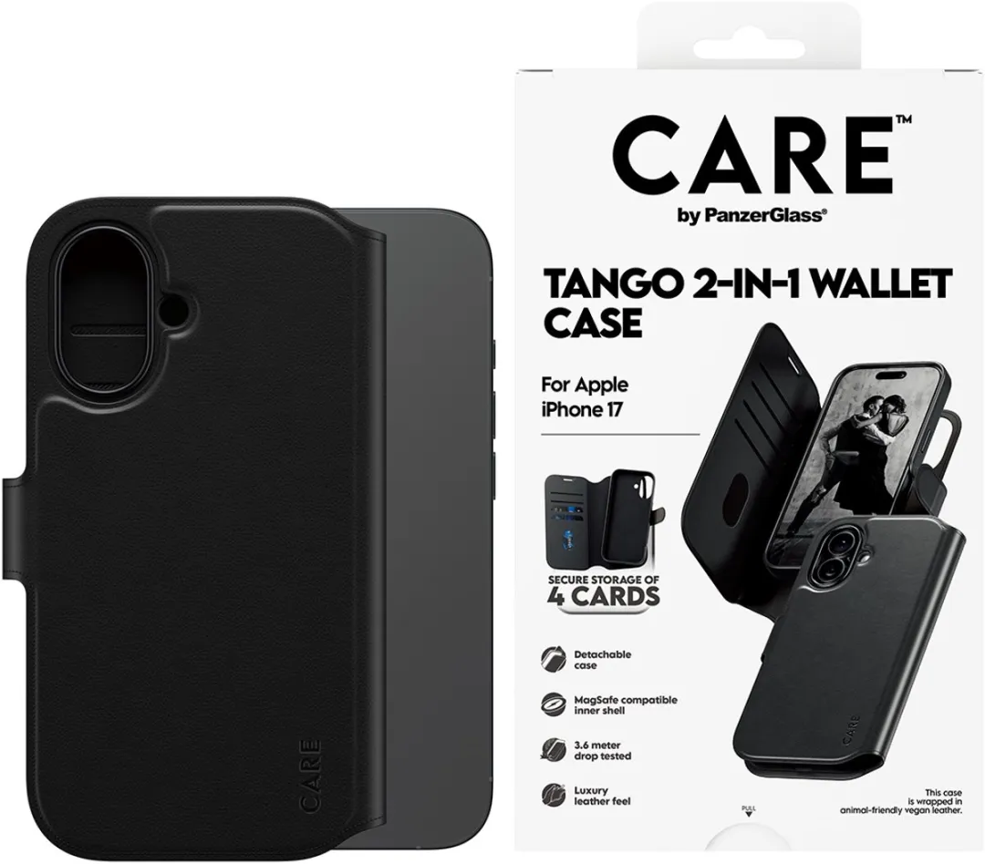 PanzerGlass Tango 2 Wallet Case CR29833 - iPhone 17 - Zwart