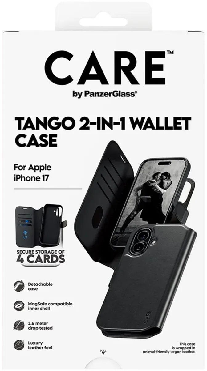 PanzerGlass Tango 2 Wallet Case CR29833 - iPhone 17 - Zwart