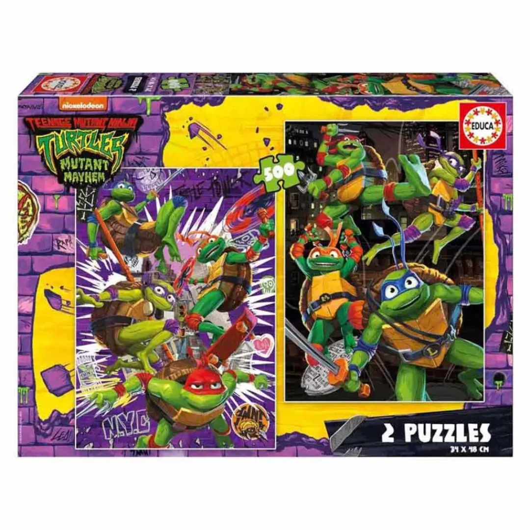 Educa Ninja Turtles Puzzel - 2x500 Stuks Multicolor