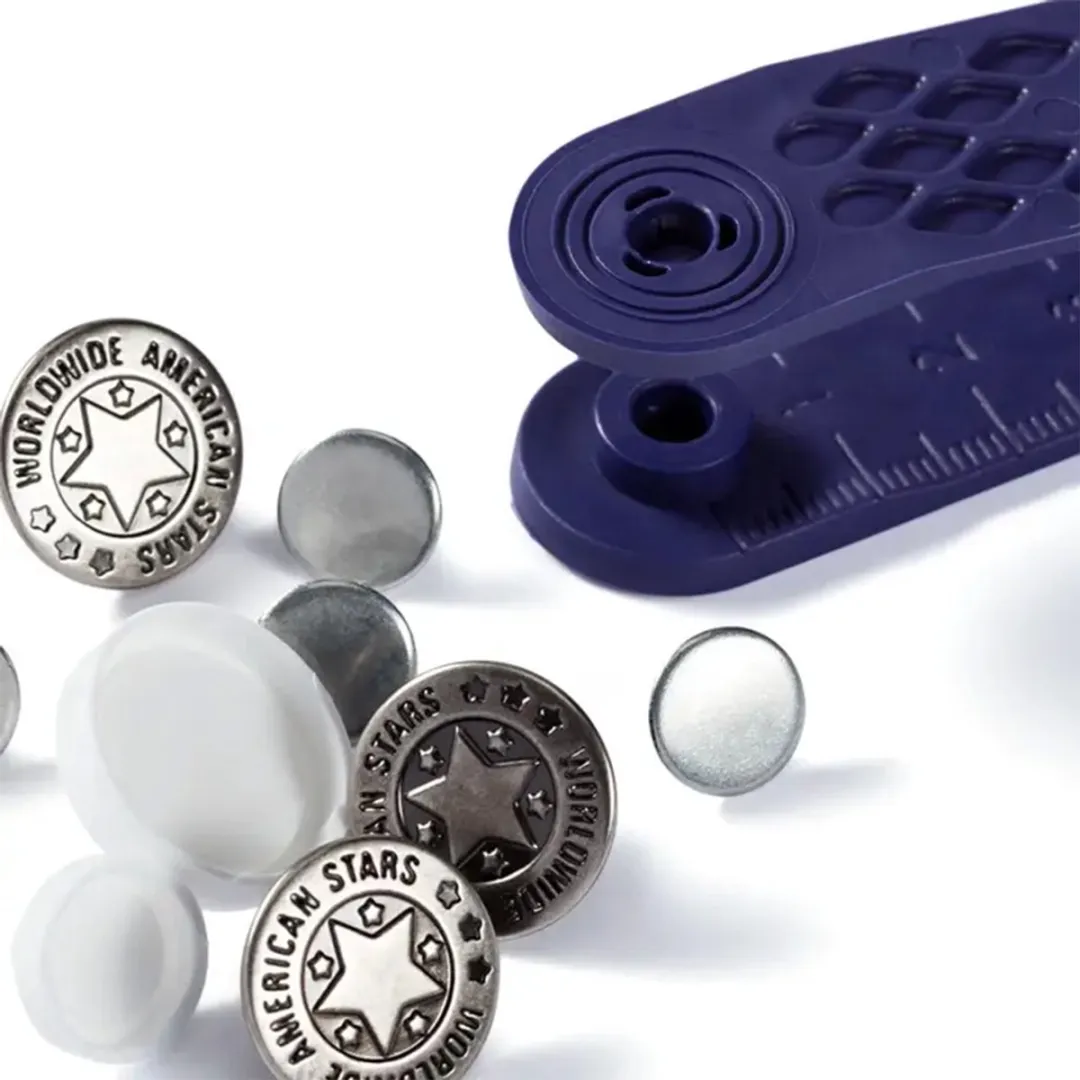 Prym Jeansknopen Art Deco 20mm - Oudijzer - 6 Stuks