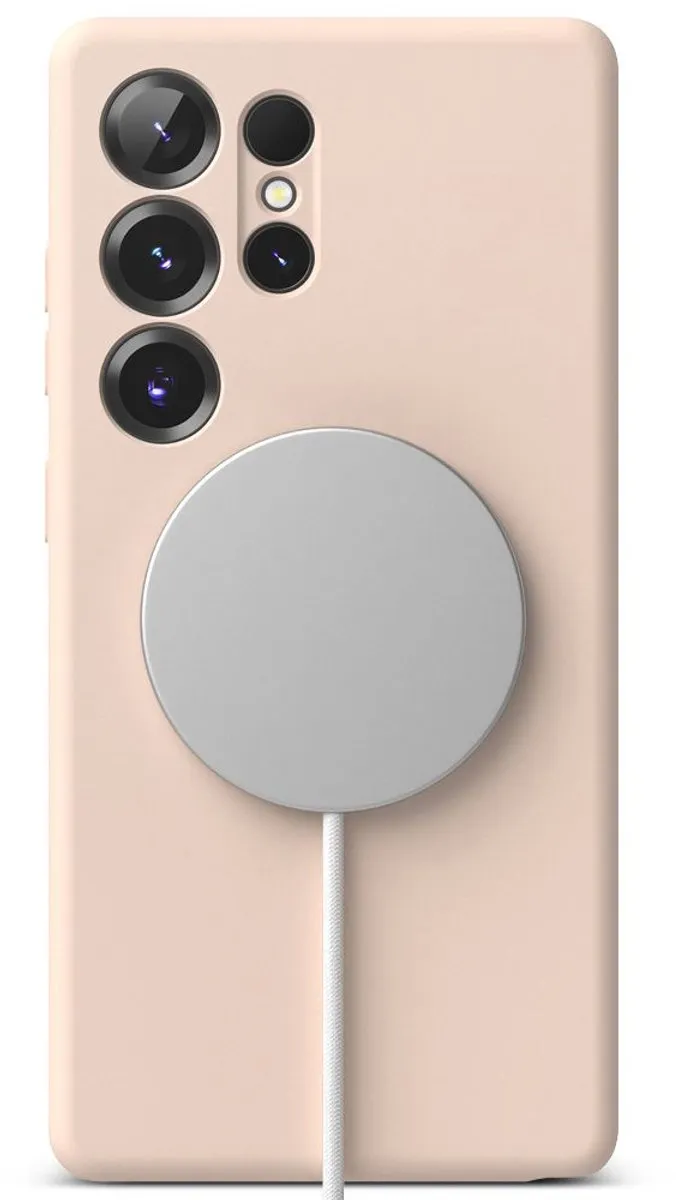 Ringke Siliconen MagSafe Hoesje S25 Ultra - Roze Zand