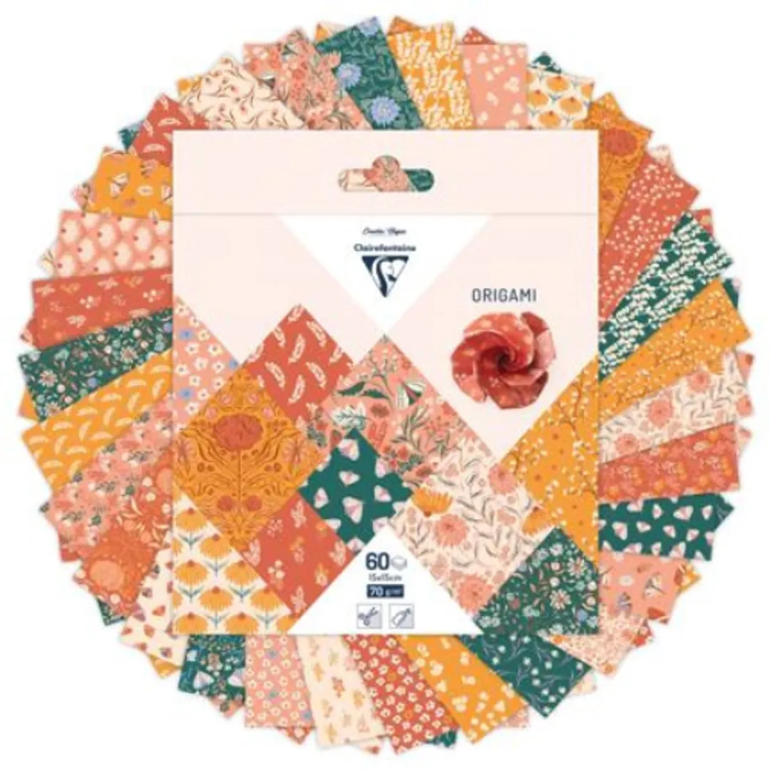 Clairefontaine Origami Papier Boho Floral 60 Stuks - 15x15cm
