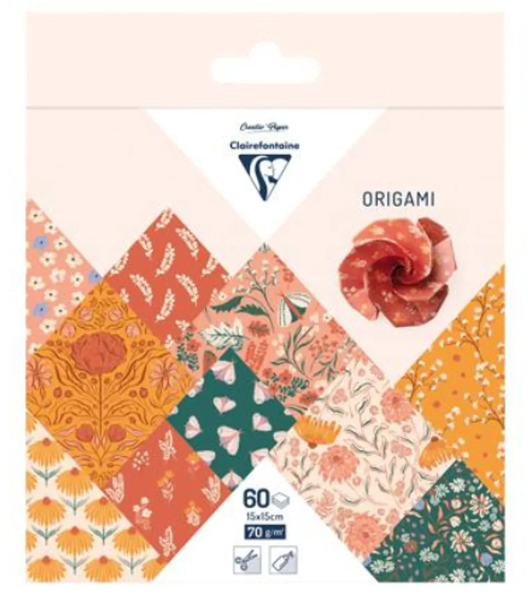 Clairefontaine Origami Papier Boho Floral 60 Stuks