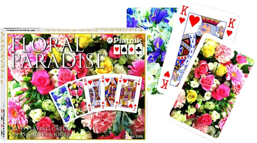 Piatnik Bloemenparadijs Roze Speelkaarten 900189