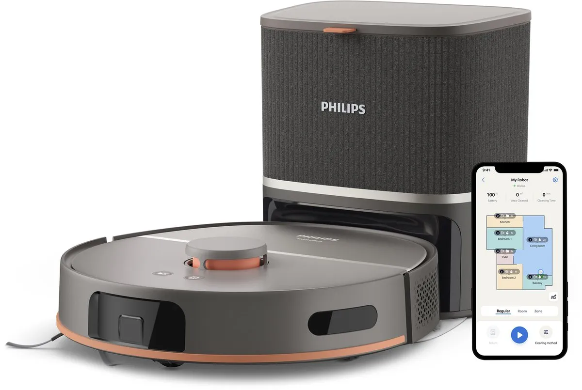 Philips HomeRun 5000 XU5100/10 Zuig- en dweilrobot - Grijs