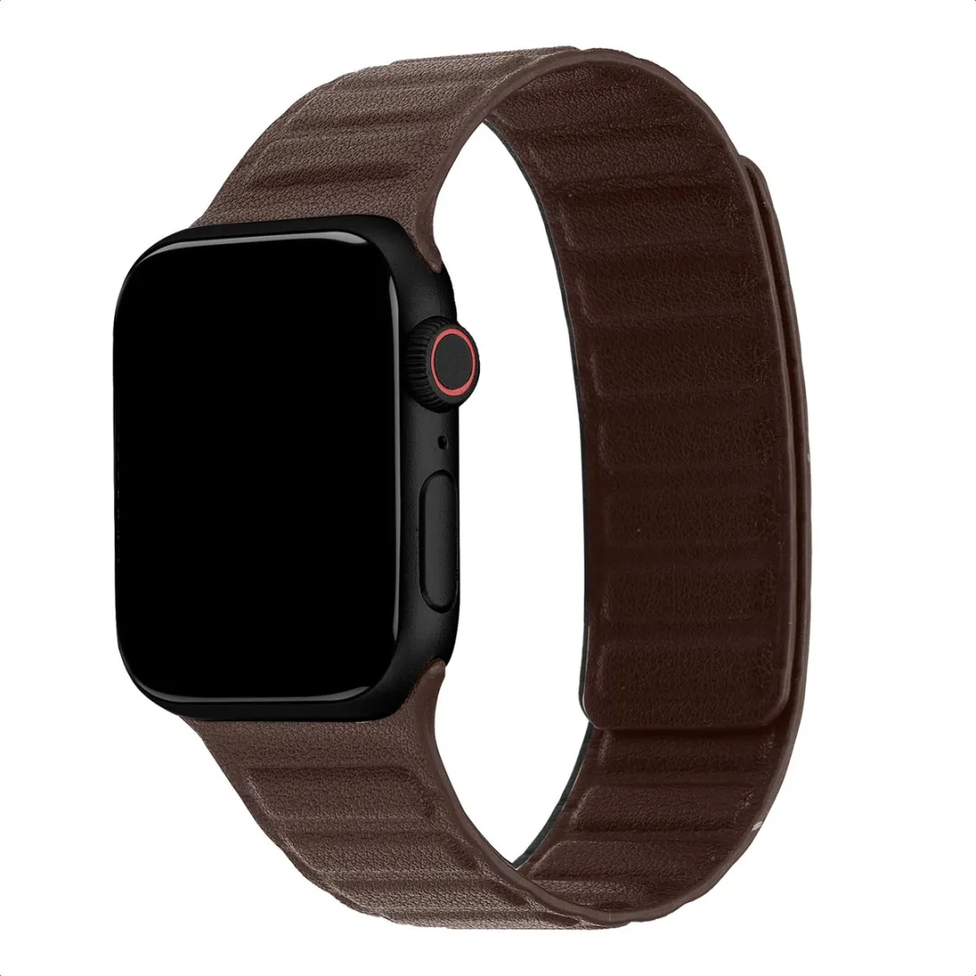 Accezz Magnetisch Lederen Bandje Apple Watch 44-49mm