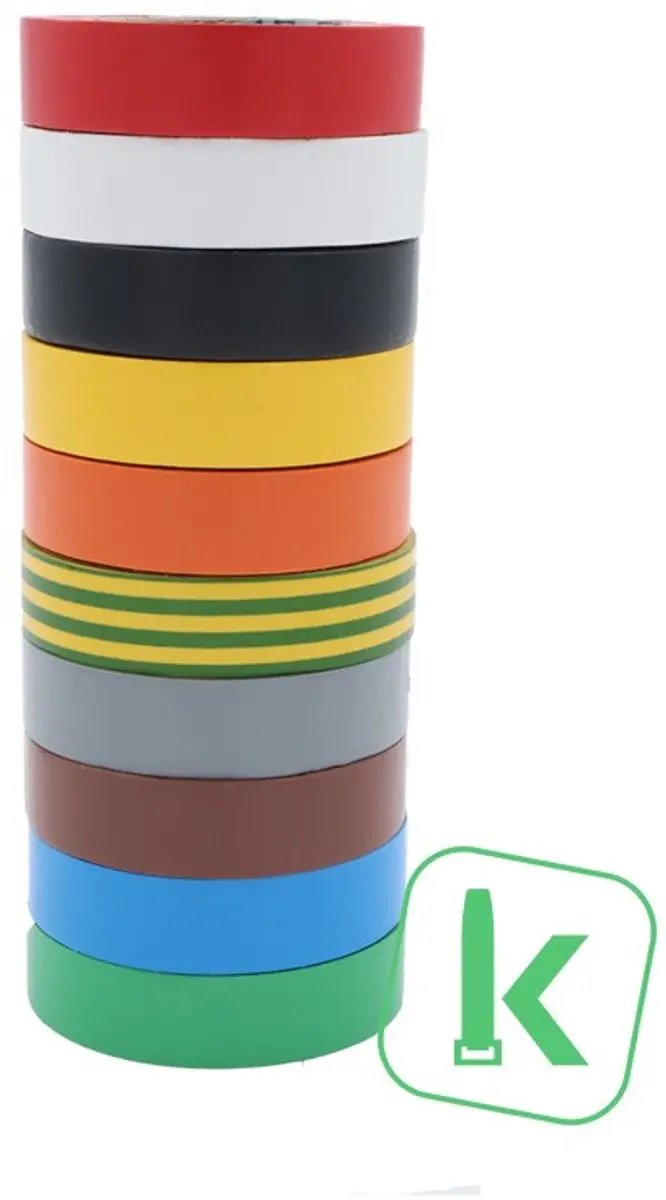 Advance AT206 PVC Tape 15mm - 10 Rollen á 10m - Kleurenmix - afbeelding 4 van 5