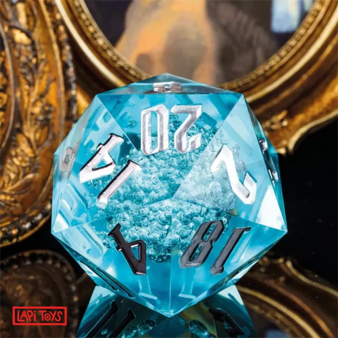 Lapi Toys D20 Dobbelsteen XL Acryl - Blauw