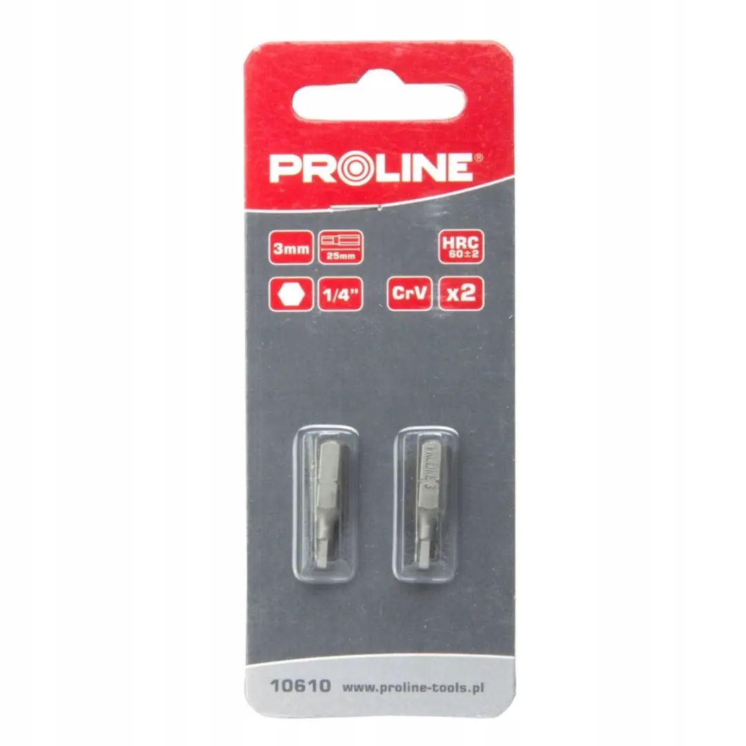 Proline 10611 HEX-bits 4 mm 1/4" L=25 mm - 2 stuks - afbeelding 2 van 3