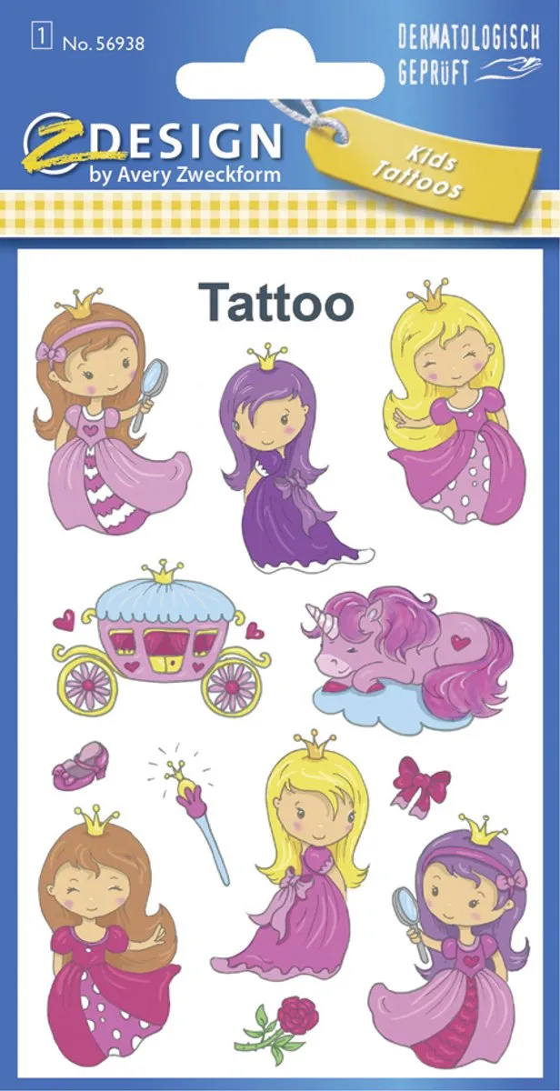 Avery Tattoo-stickers Prinsesje
