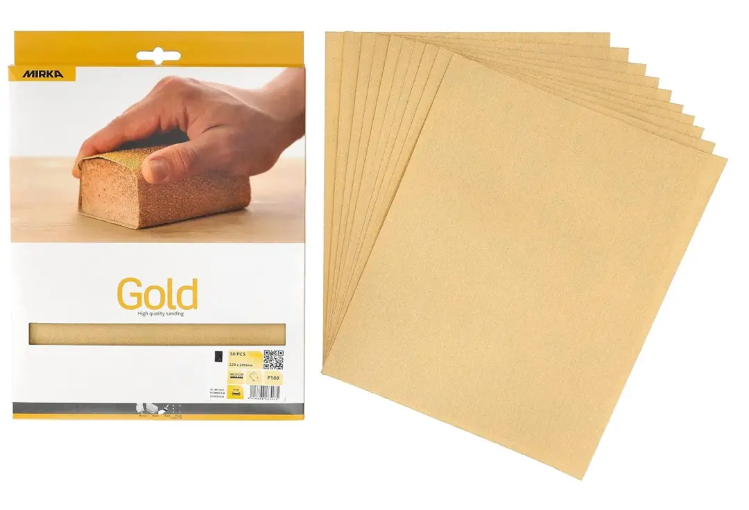 MIRKA Gold 230x280mm handvellen / 10 stuks * KLEINVERPAKKING * P180