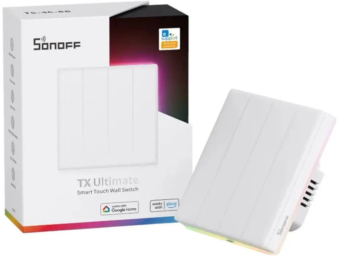 Sonoff TX T5 T5-4C-86 Touch Wandschakelaar - 4 Kanalen - afbeelding 2 van 6