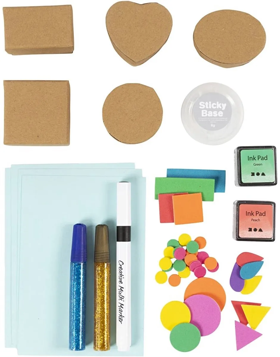 Creativ Company Foam Druk Versierdozen & Kaarten - 9 Stuks Multikleur