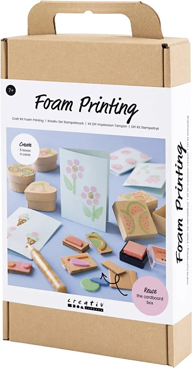 Creativ Company Foam Druk Versierdozen & Kaarten - 9 Stuks Multikleur
