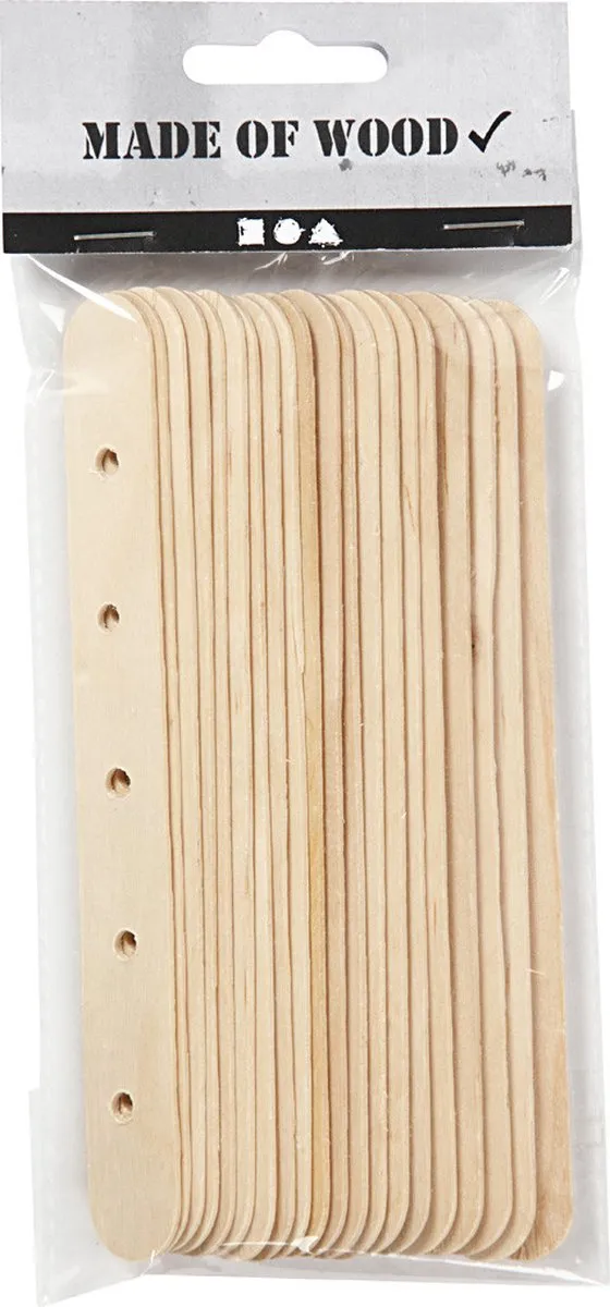 Creativ Company Constructiehoutjes 1,8x15cm - 20 Stuks Multicolor
