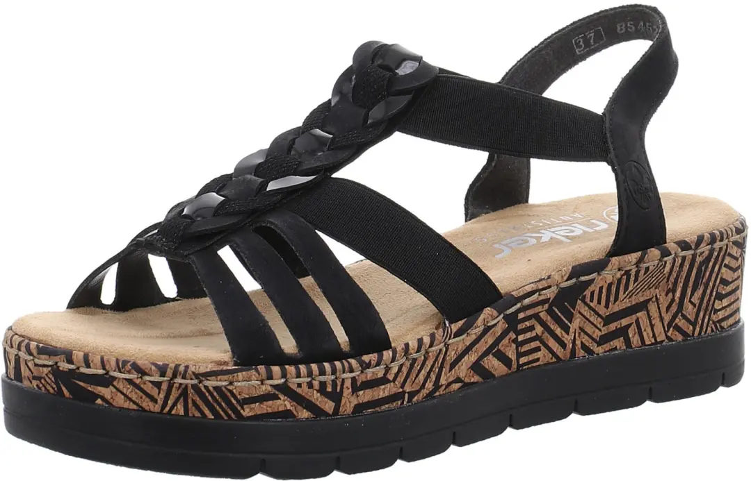 Rieker V3902-00 dames sandalen zwart maat 42