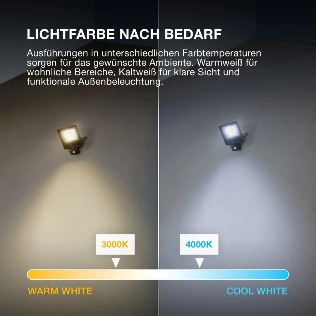 Osram Endura Flood Sensor 10W LED - 4000K 1000lm - Donkergrijs