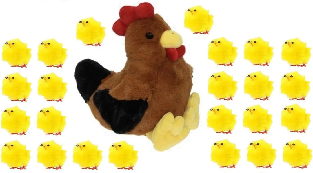 Decoris Pluche Bruine Kippenknuffel 25cm