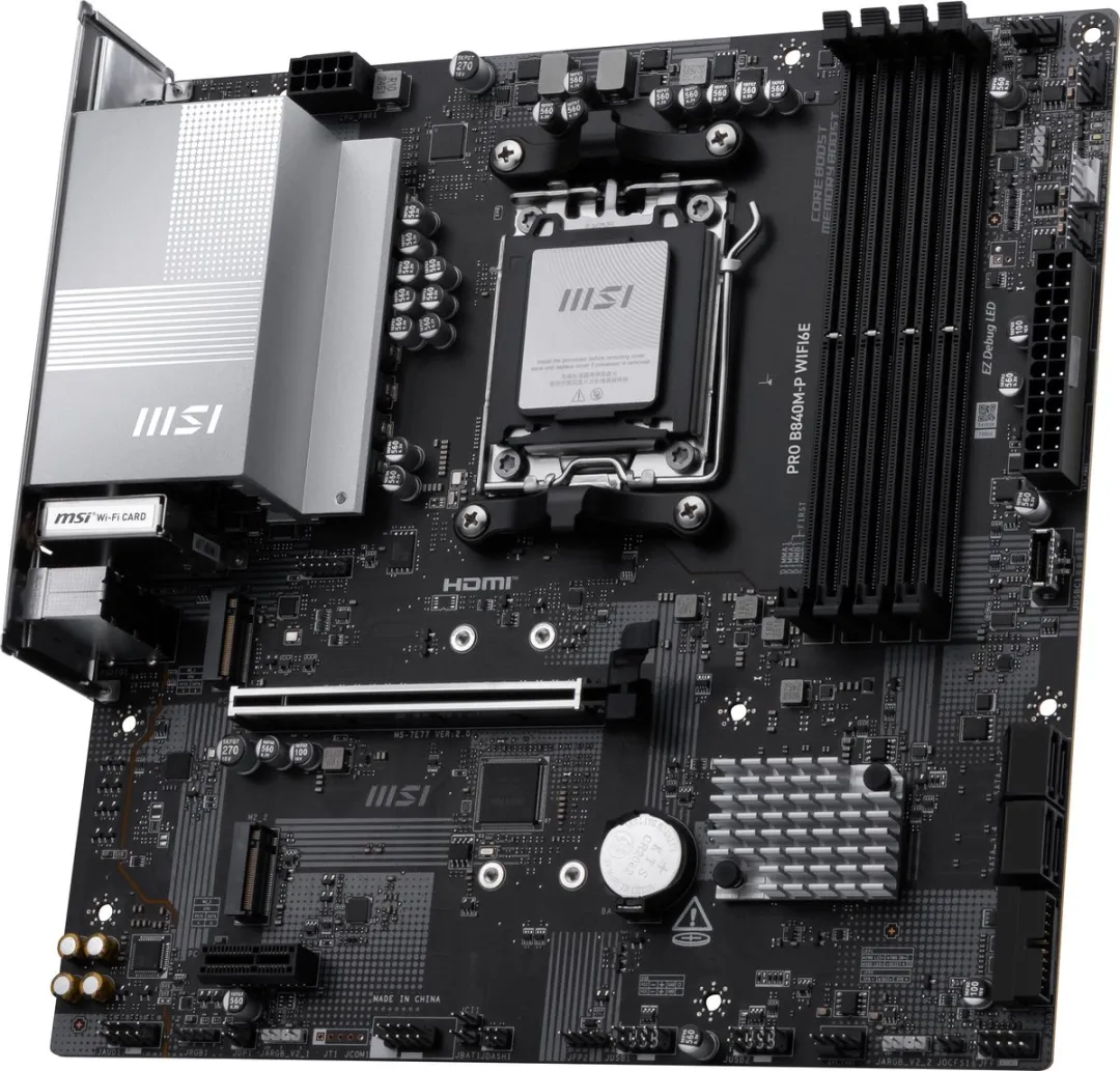 MSI PRO B840M-P WiFi6E AM5 Moederbord - Micro ATX - afbeelding 6 van 6