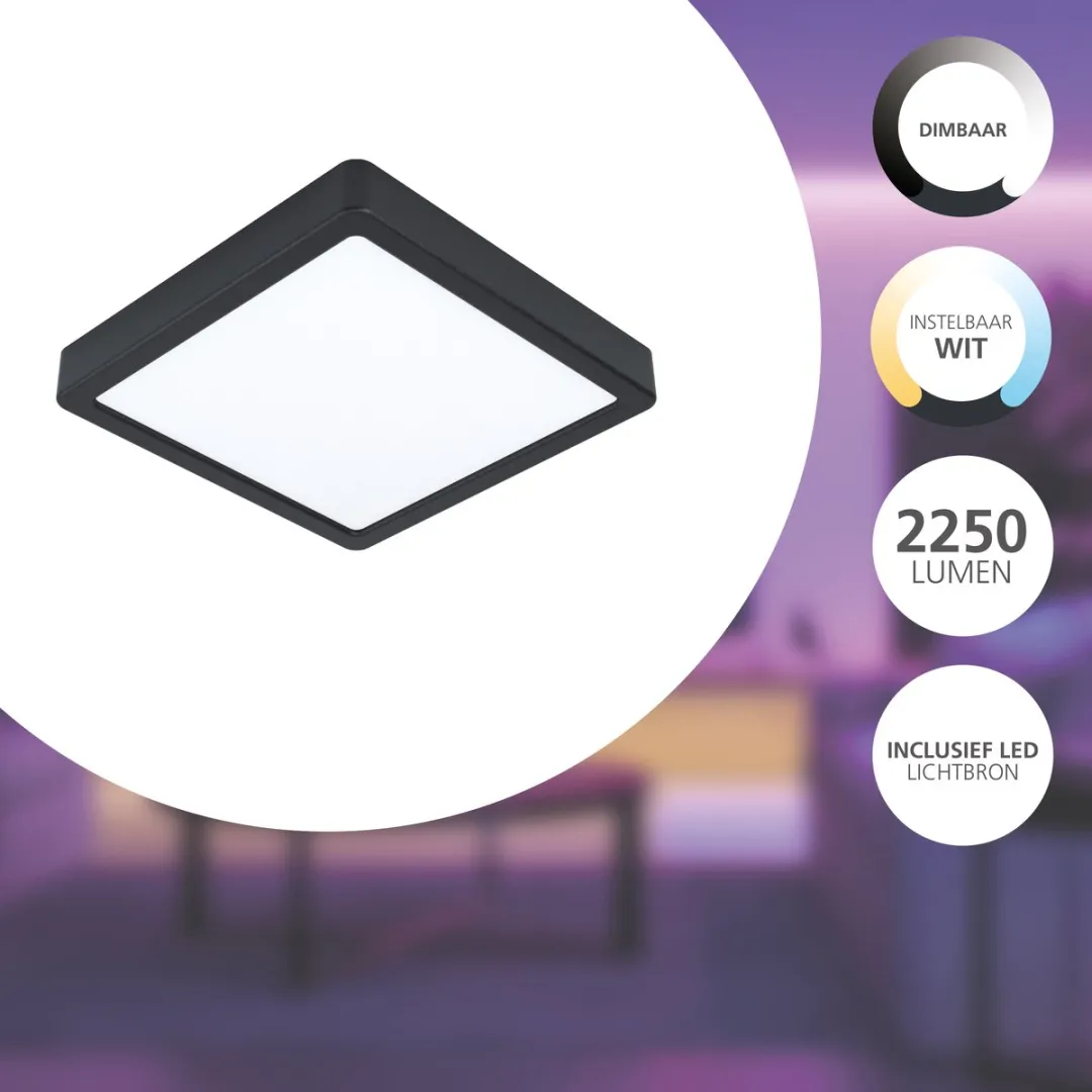 EGLO connect.z Fueva-Z Smart Opbouwlamp - 2765K - Zwart