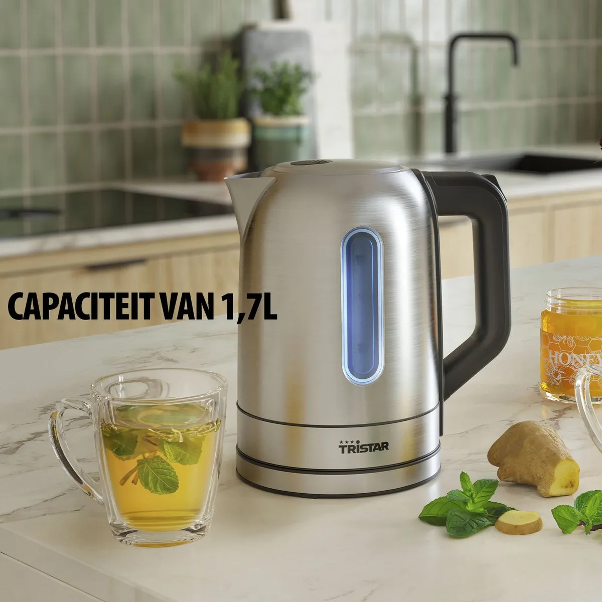 Tristar WK-1344 Waterkoker 2200W 1,7L - Zilver - afbeelding 6 van 6