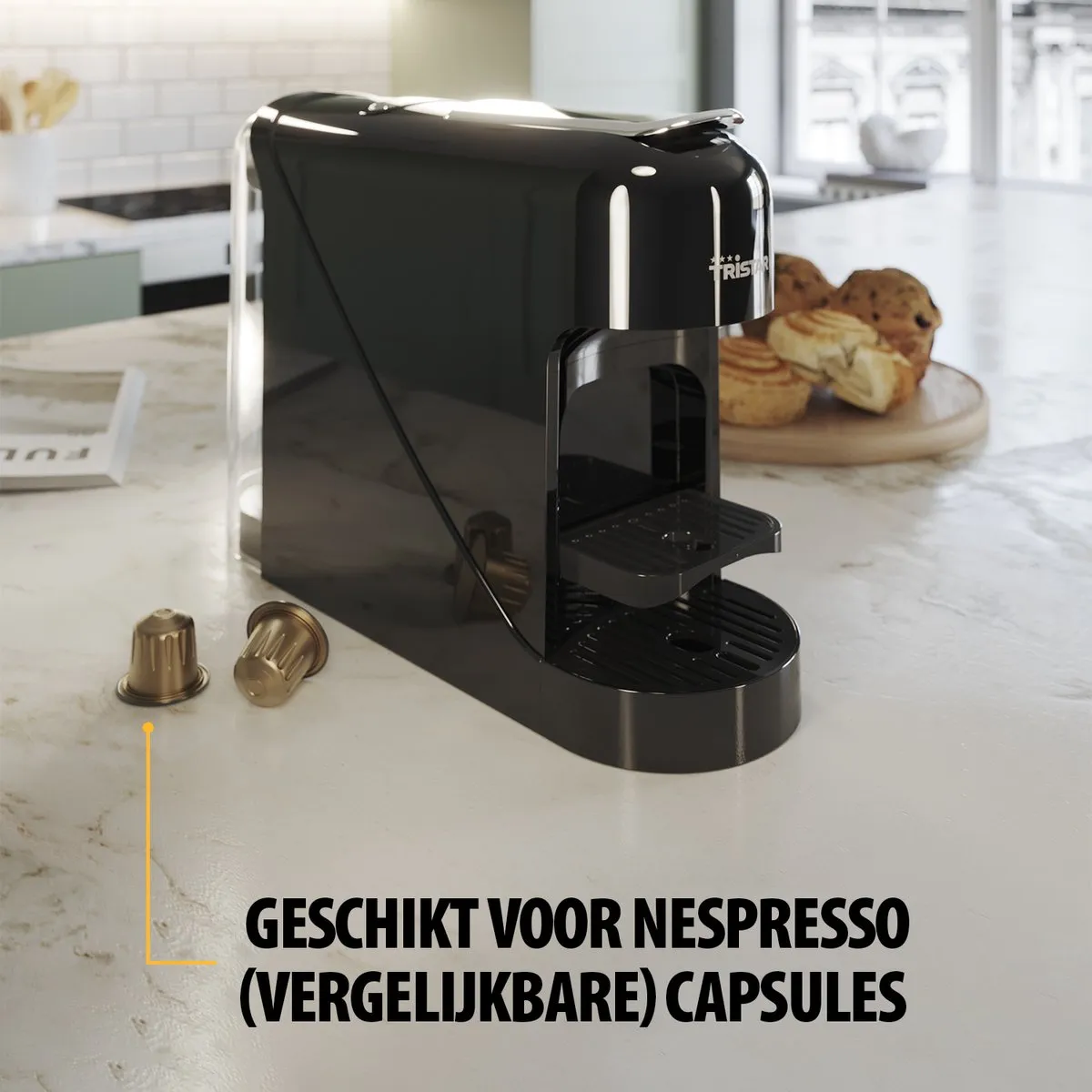 Tristar CM-2302 Koffiecupmachine Nespresso - 0.8L 1400W - Zwart - afbeelding 6 van 6