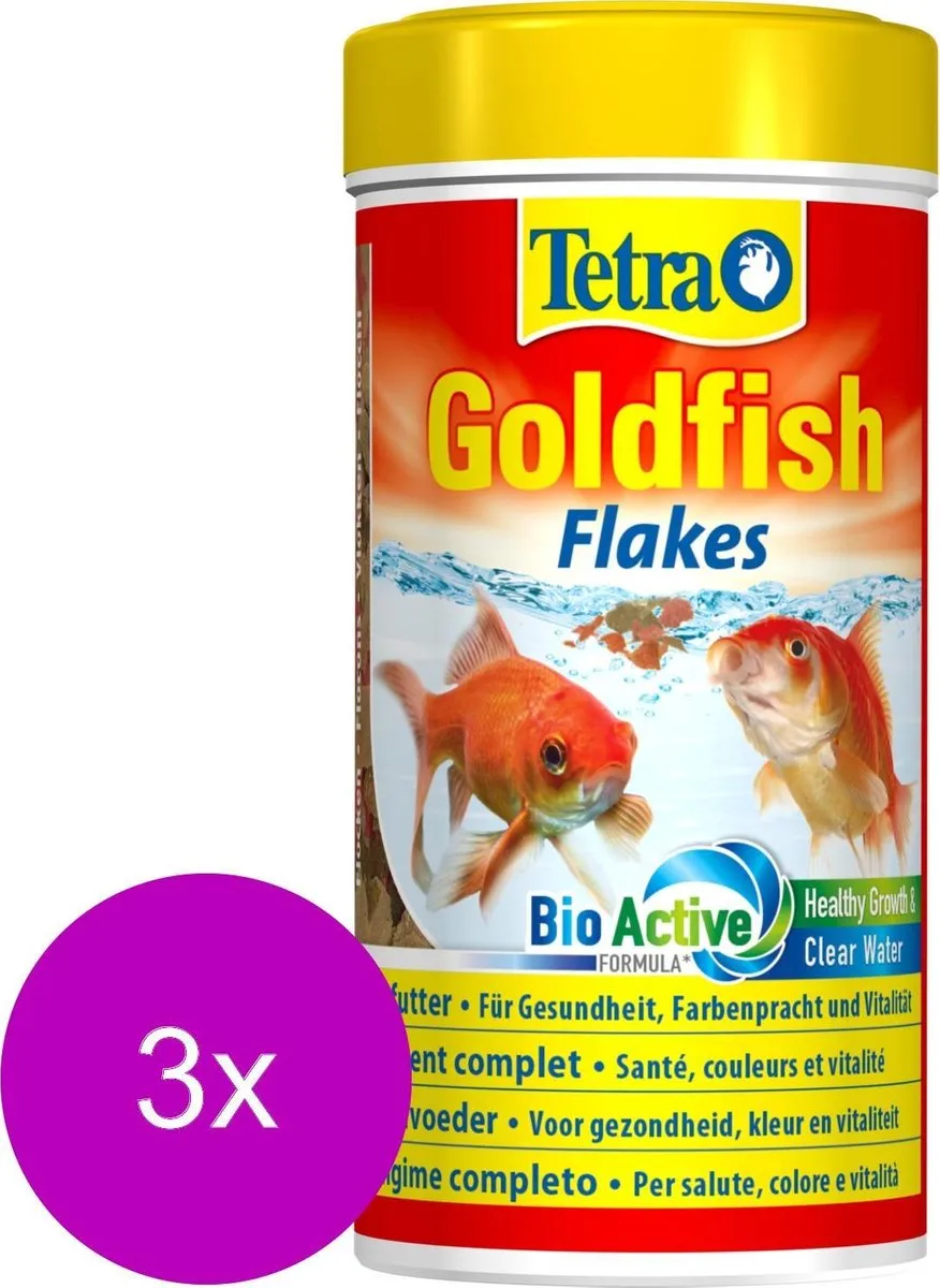 Tetra Visvoer Goldfish Vlokken - 3x250ml