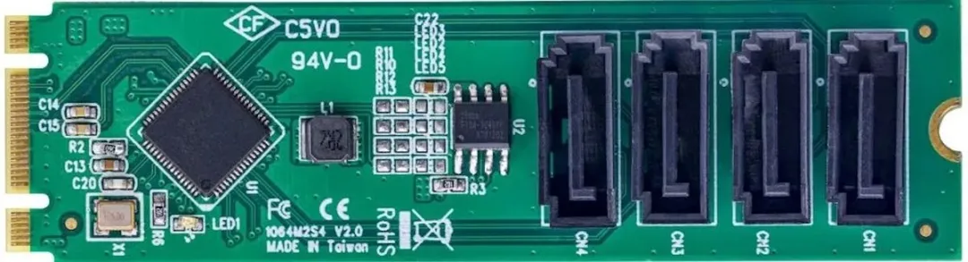 Startech M2E4SATA M.2 naar SATA Adapter - 4-Port