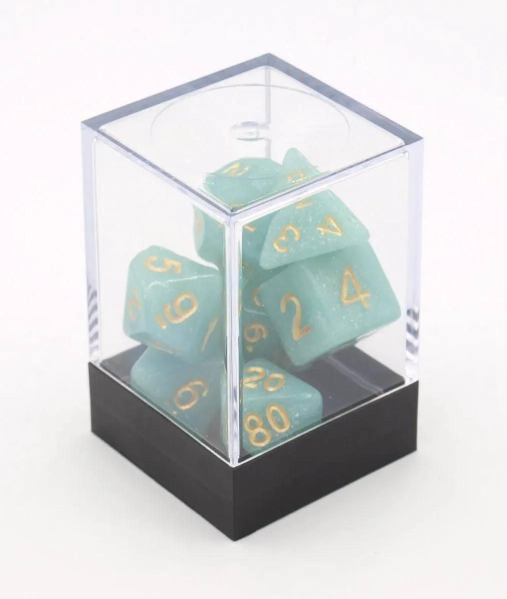 HOT Games Dobbelstenen Set Pastel Turquoise - 7 Stuks