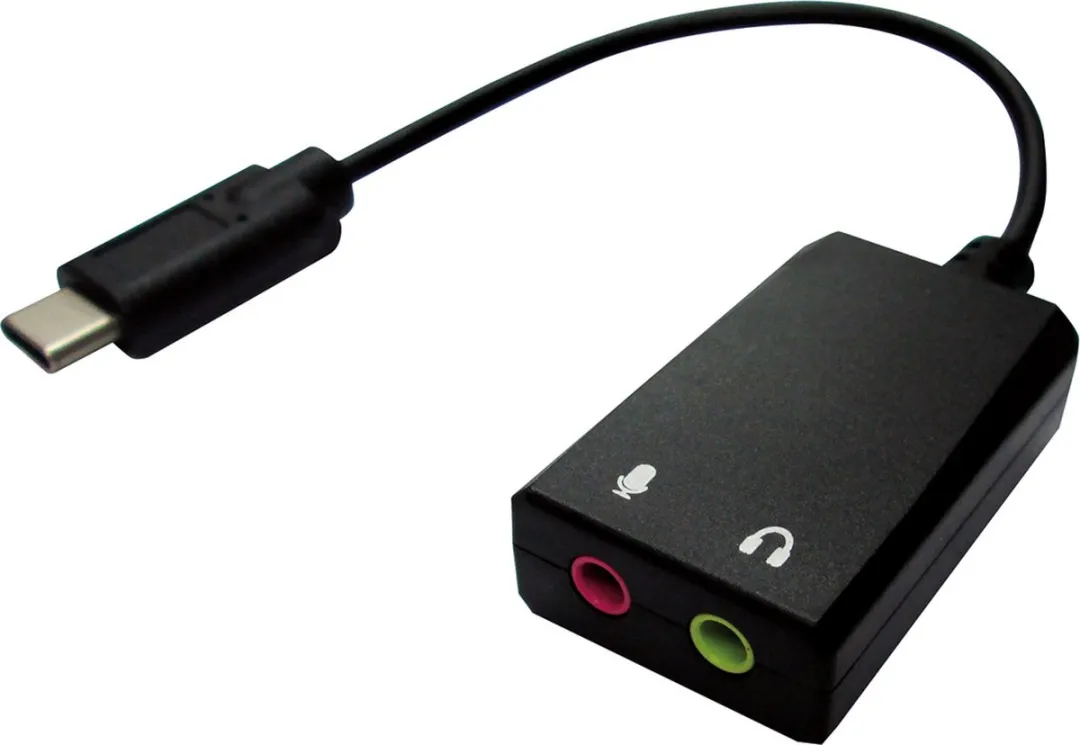 Value USB-C naar 2x 3,5mm Audio Adapter - 13cm - Zwart