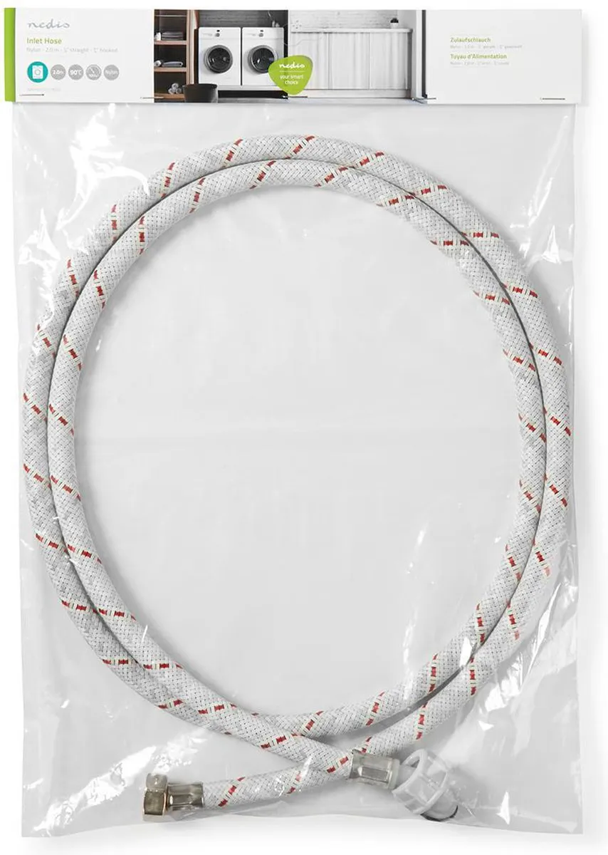 Nedis Nylon Toevoerslang WAIH3412SH1N20 2m - 10 Bar - Rood/Wit