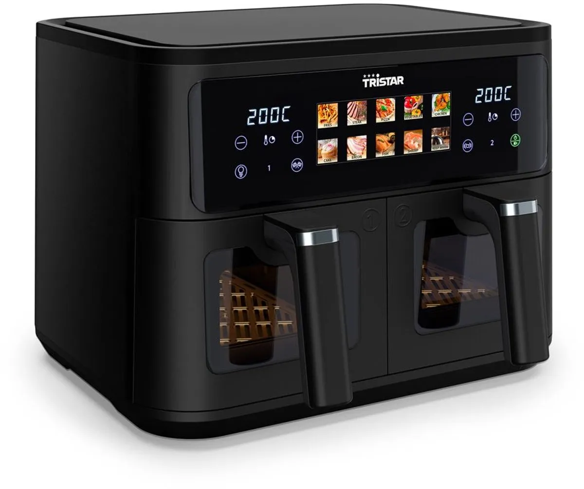 Tristar FR-9075 friteuse Dubbel 9 l Vrijstaand 2500 W Heteluchtfriteuse Zwart