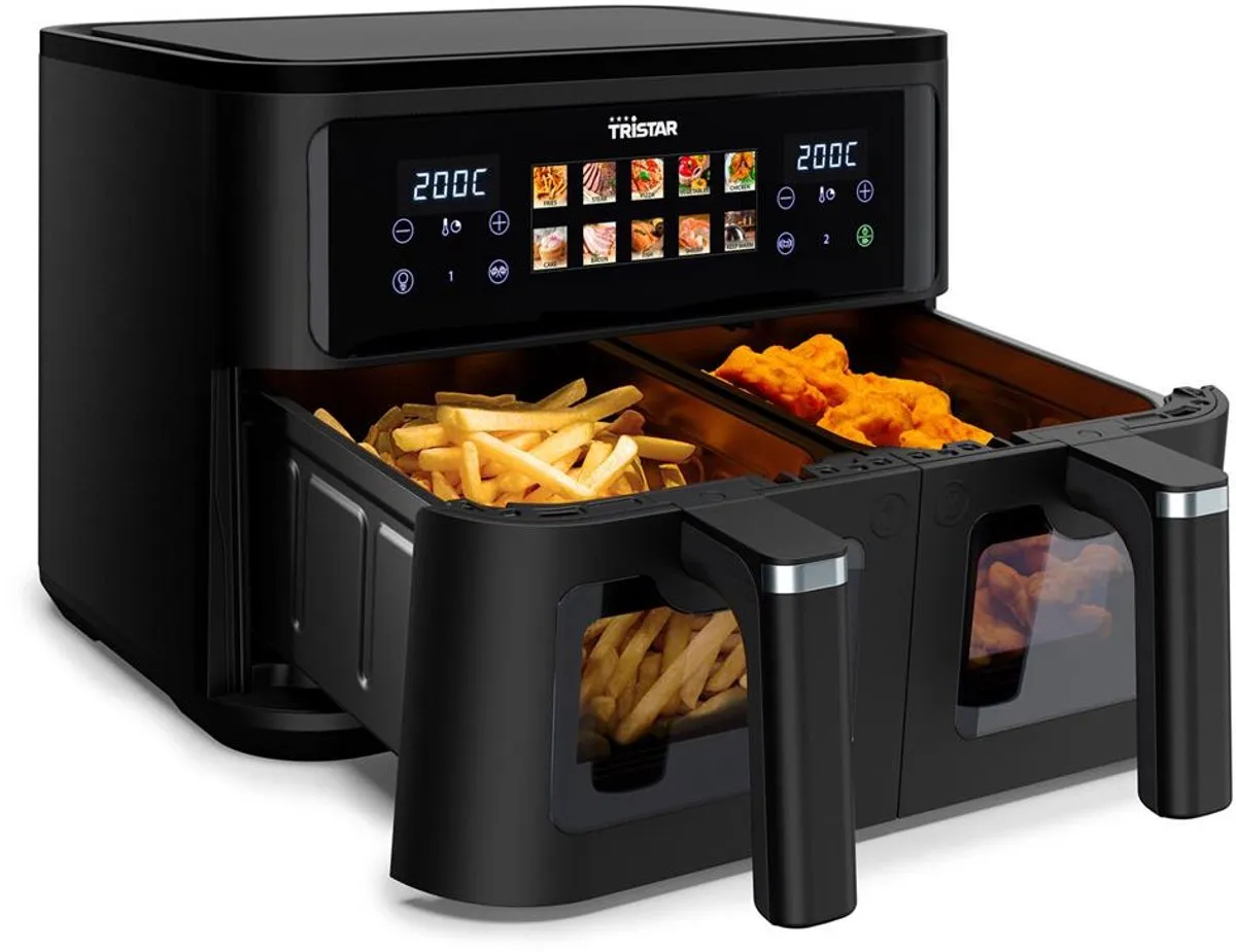 Tristar FR-9075 friteuse Dubbel 9 l Vrijstaand 2500 W Heteluchtfriteuse Zwart
