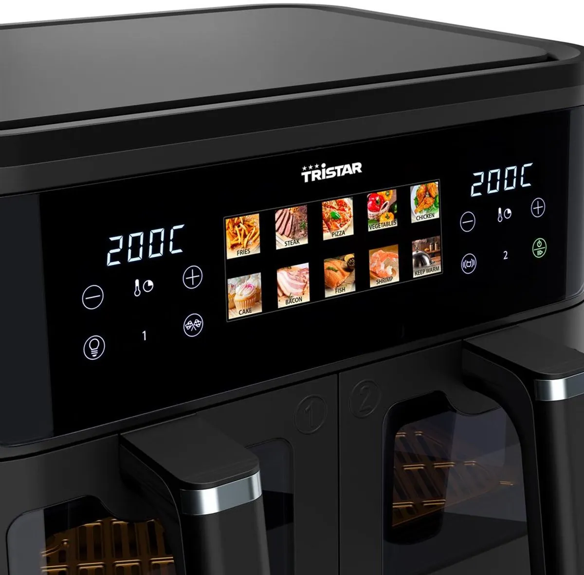 Tristar FR-9075 friteuse Dubbel 9 l Vrijstaand 2500 W Heteluchtfriteuse Zwart