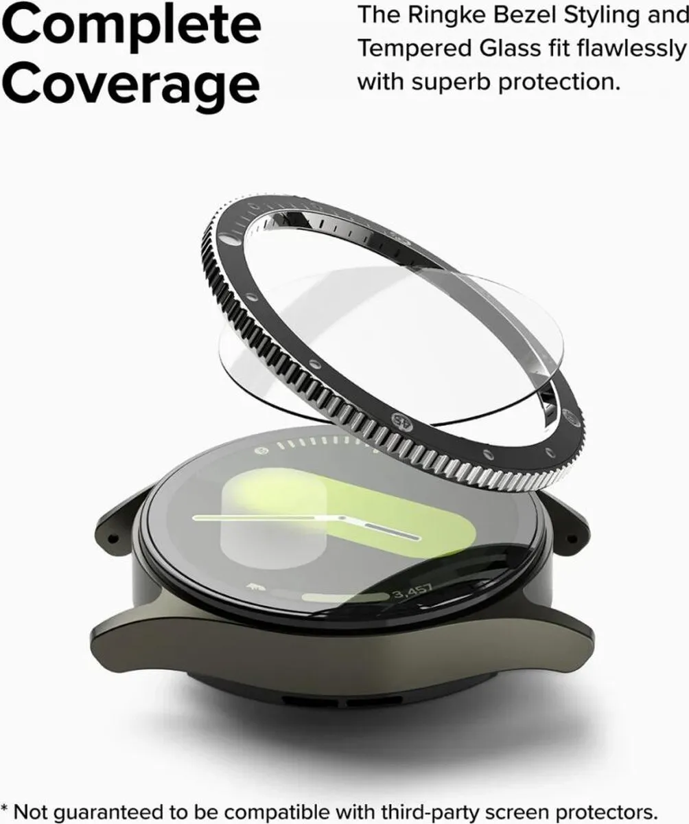Ringke Bezel Styling + Tempered Glass Samsung Galaxy Watch 7 40mm - Zwart