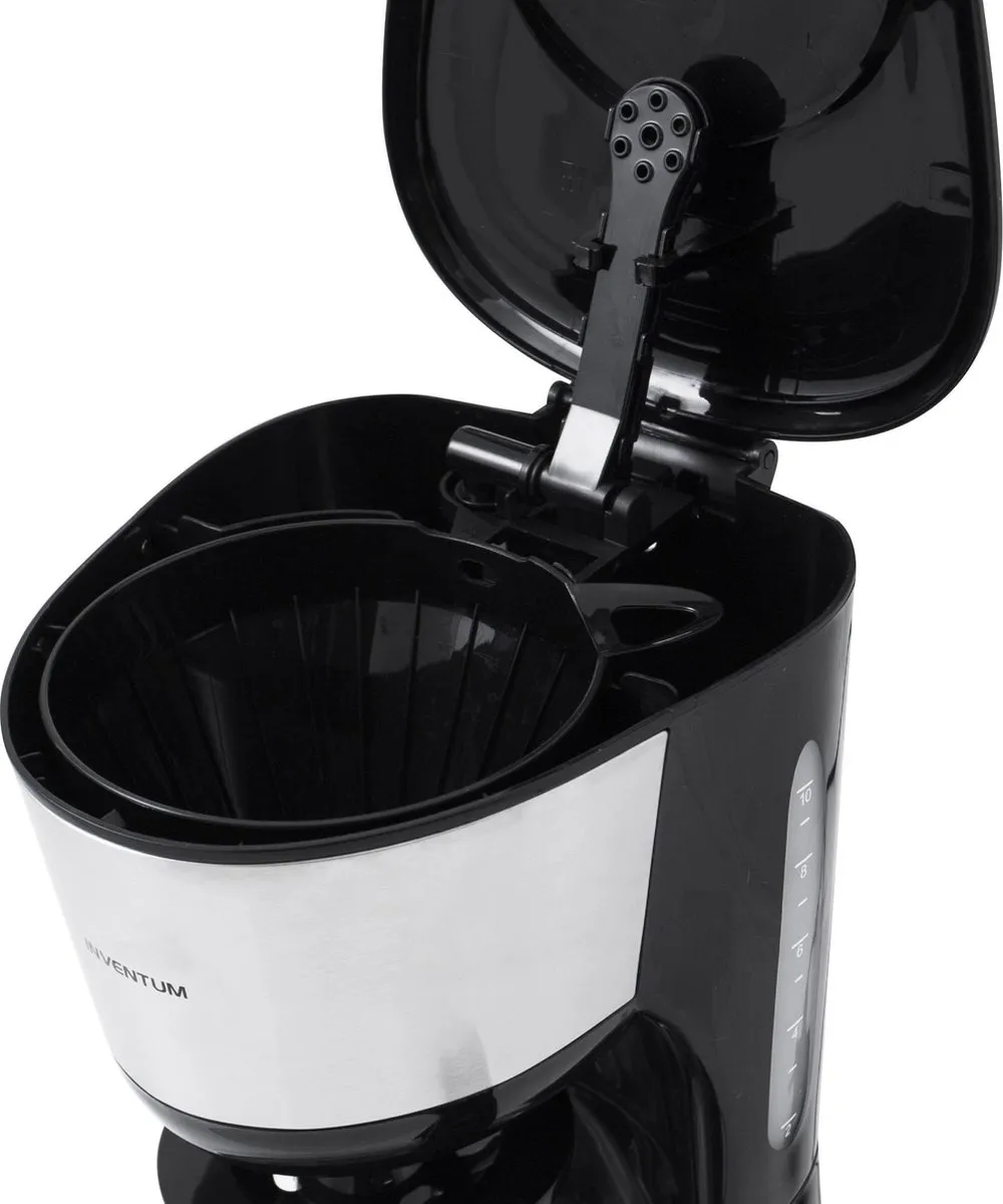 Inventum KZ612 Koffiezetapparaat 1,25L - 10 Kopjes - Zwart/RVS