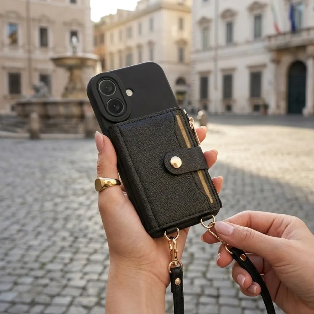 NUVEX iPhone 17 Hoesje met Portemonnee - Zwart