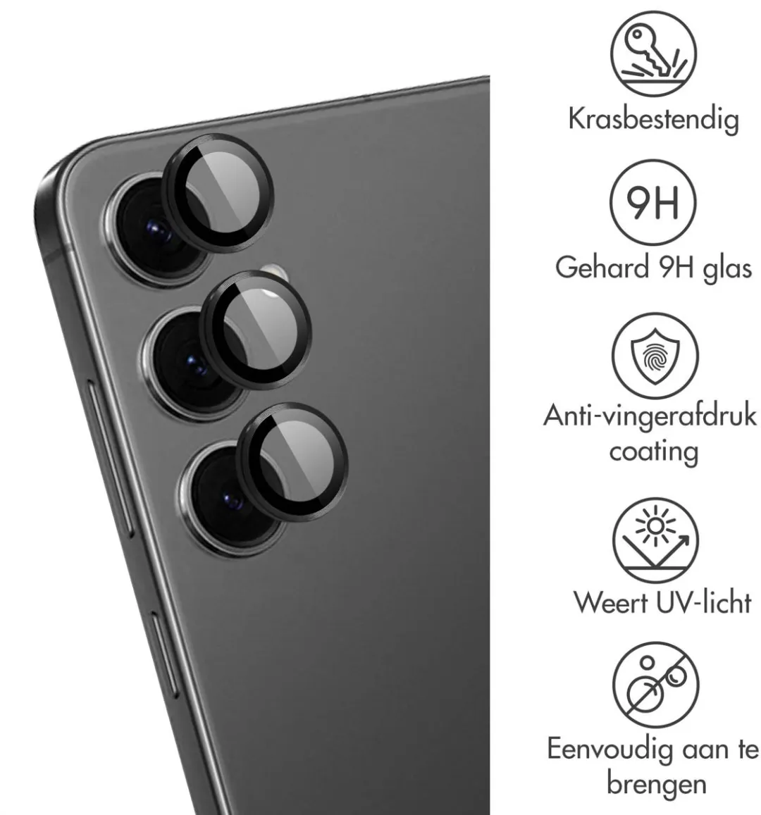 imoshiion Camera Lens Protector Samsung Galaxy S25 Plus - 2 Stuks - Zwart - afbeelding 6 van 6