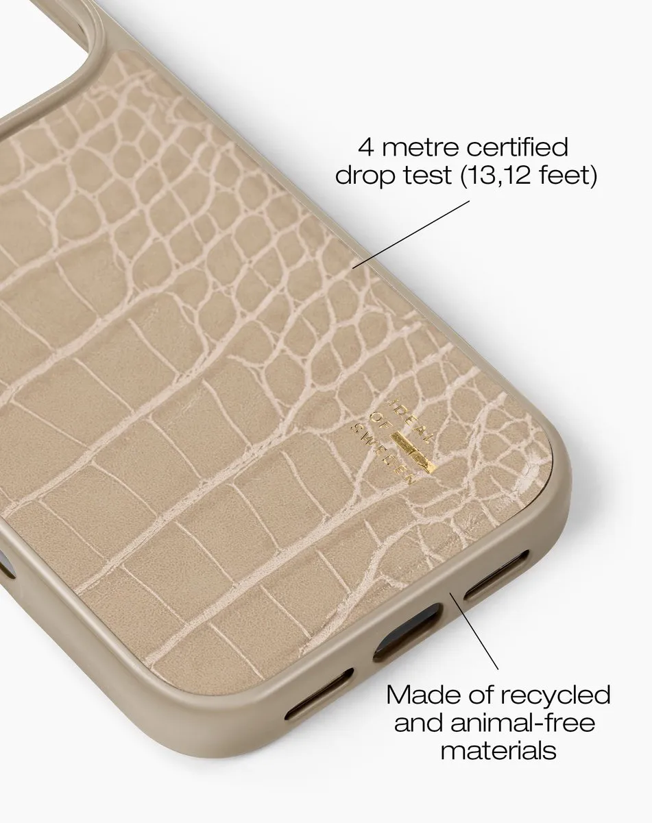 iDeal of Sweden iPhone 17 Pro Vegan Leather Case Warm Beige Croco - afbeelding 2 van 3