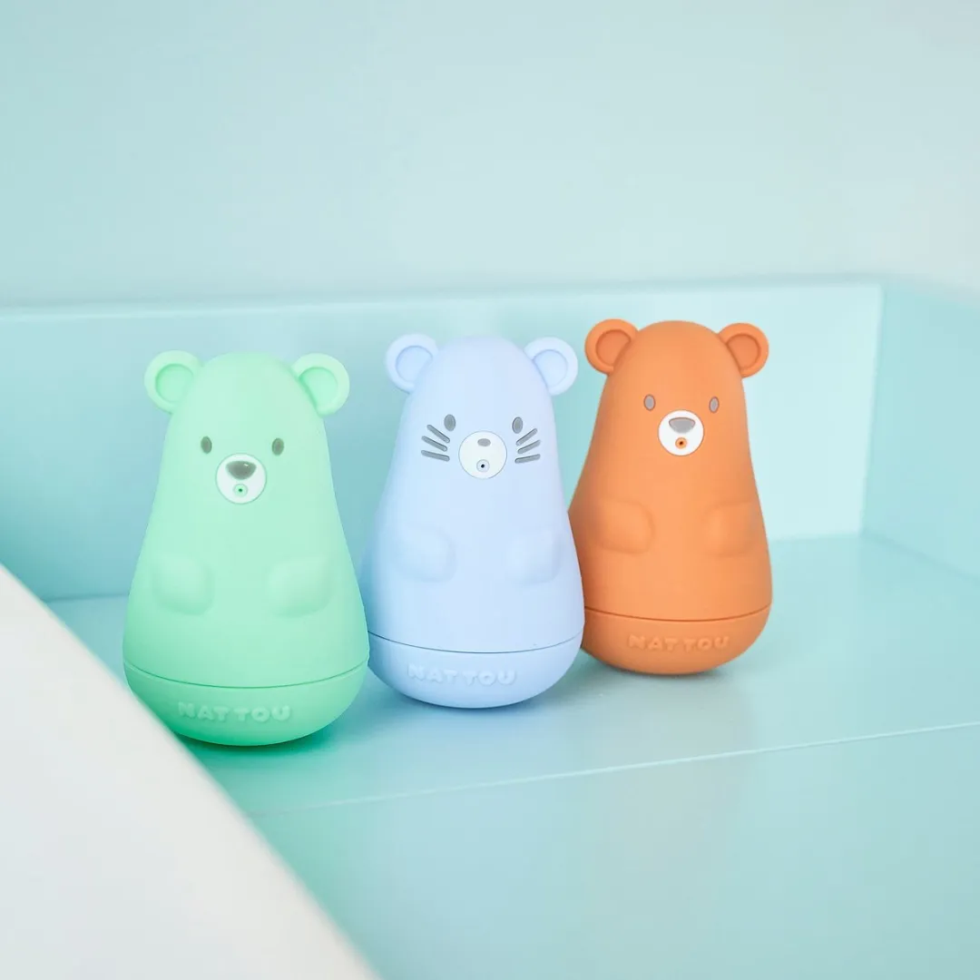 Nattou Silicone Badartikelen 9cm - Blauw Mix