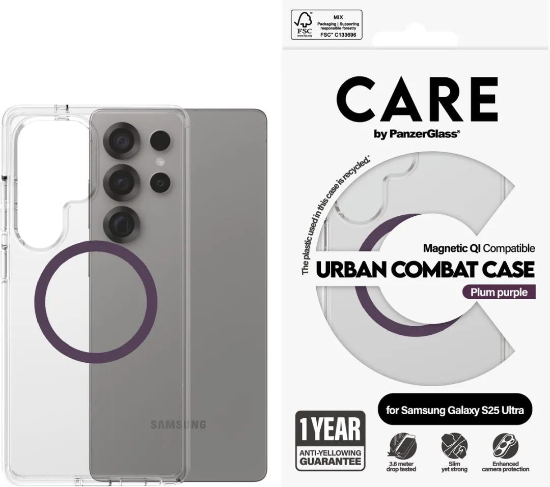 PanzerGlass Case Care Flagship Urban Combat Purple Qi - Samsung Galaxy S25 - 1 Stuks