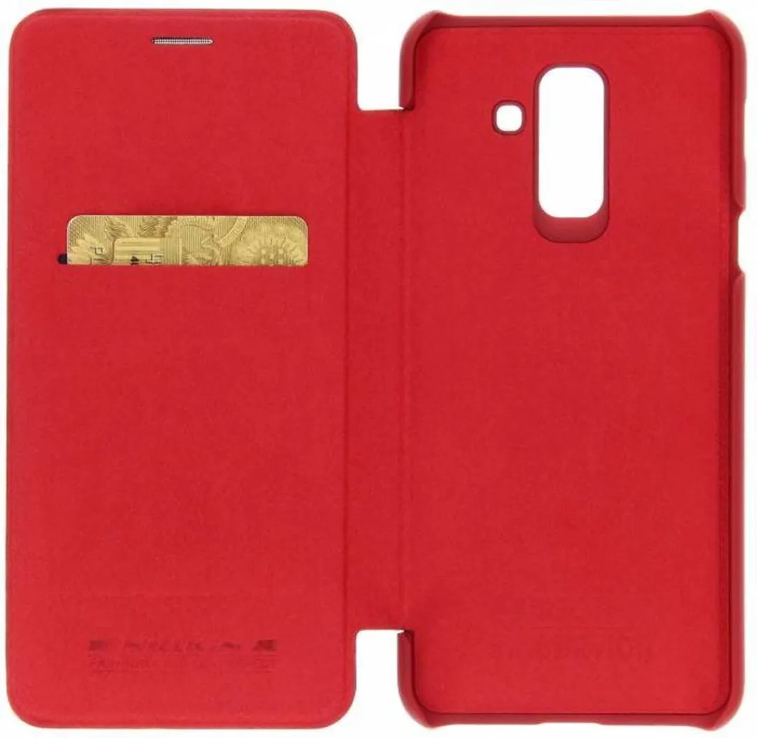 Nillkin Qin Leather Booktype Hoes Samsung Galaxy A6+ 2018 - Zwart - afbeelding 6 van 6