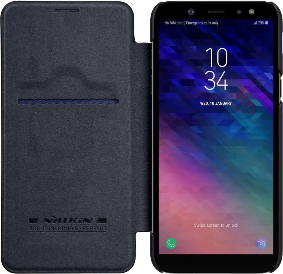 Nillkin Qin Leather Booktype Hoes Samsung Galaxy A6+ 2018 - Zwart - afbeelding 3 van 6
